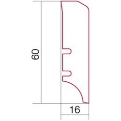 Плинтус напольный Дуб Touch, лак, 60х16х2200 мм