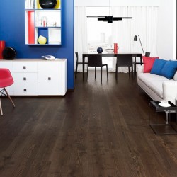 Однополосная паркетная доска Ясень Coffee Grande, фото темный пол купить в Киеве