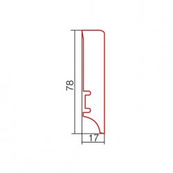 Плинтус Дуб 78мм х 17мм х 2200мм