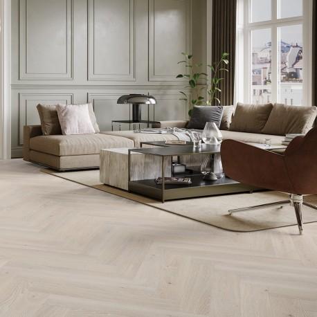 Паркетная доска Barlinek Классическая Ёлка Дуб Pudding Piccolo Herringbone бежевый