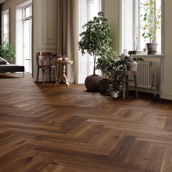 Паркетная доска Barlinek Классическая Ёлка Дуб Trapani Piccolo Herringbone коричневый