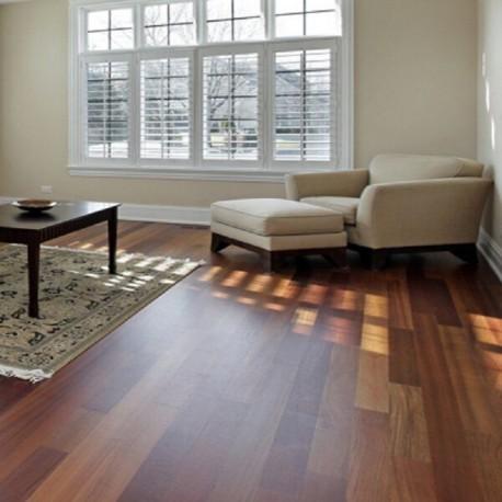 Двухполосная паркетная доска Сапелли, лак, 195 мм