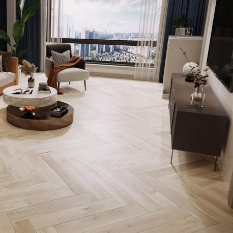 Паркетная доска Barlinek Классическая Ёлка Дуб Bianco Grande Herringbone выбеленный