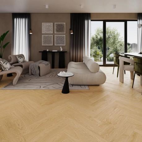 SPC пол Barlinek ёлочка Дуб Benjamin, 33 класс (с подложкой)